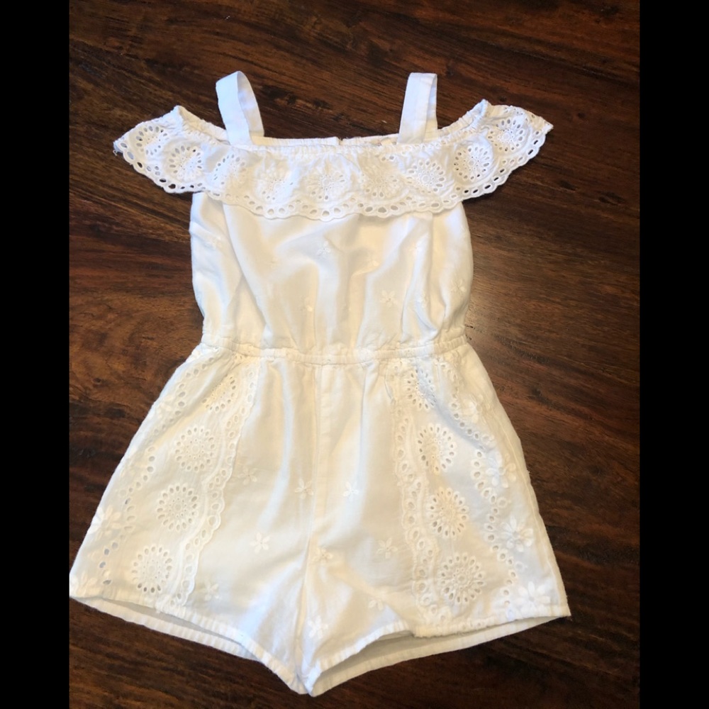 Girls Truly Me White Eyelet Romper 7 Nordstrom